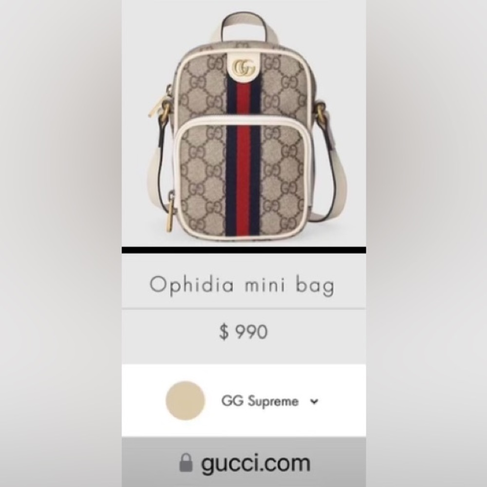 Gucci Ophidia mini bag brand new wrapped. White with beige - Picture 6 of 7